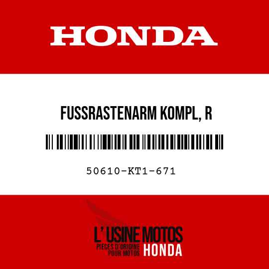 image de 50610-KT1-671 FUSSRASTENARM KOMPL, R