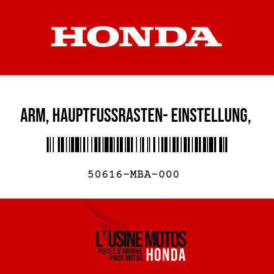image de 50616-MBA-000 ARM, HAUPTFUSSRASTEN- EINSTELLUNG, L