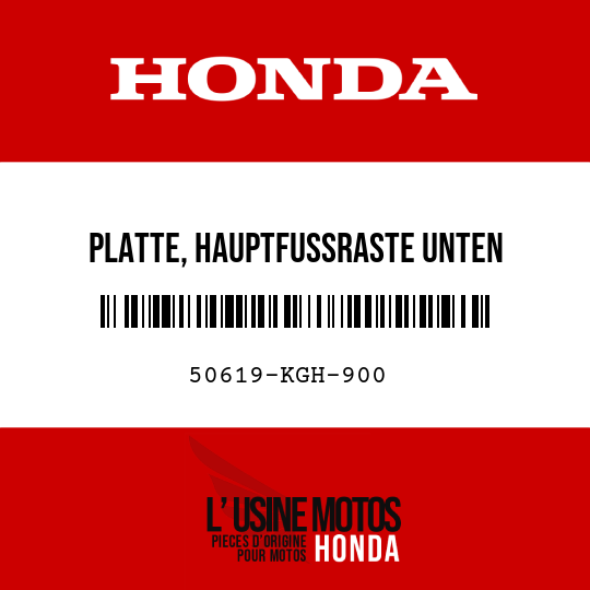 image de 50619-KGH-900 PLATTE, HAUPTFUSSRASTE UNTEN