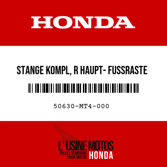 image de 50630-MT4-000 STANGE KOMPL, R HAUPT- FUSSRASTE