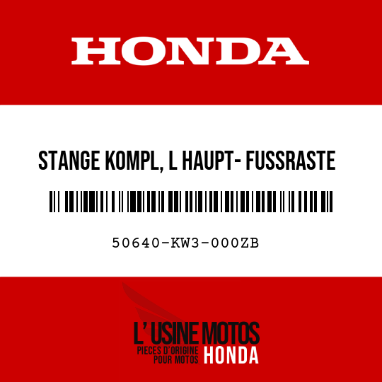 image de 50640-KW3-000ZB STANGE KOMPL, L HAUPT- FUSSRASTE NH146M 