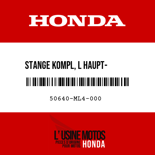 image de 50640-ML4-000 STANGE KOMPL, L HAUPT-      FUSSRASTE