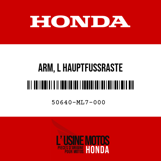 image de 50640-ML7-000 ARM, L HAUPTFUSSRASTE