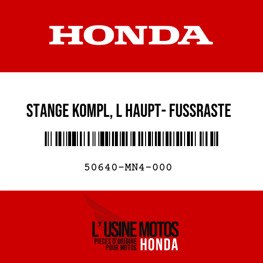 image de 50640-MN4-000 STANGE KOMPL, L HAUPT- FUSSRASTE