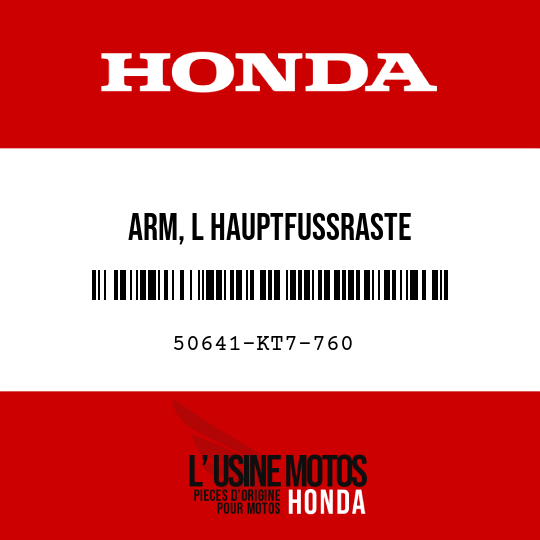 image de 50641-KT7-760 ARM, L HAUPTFUSSRASTE