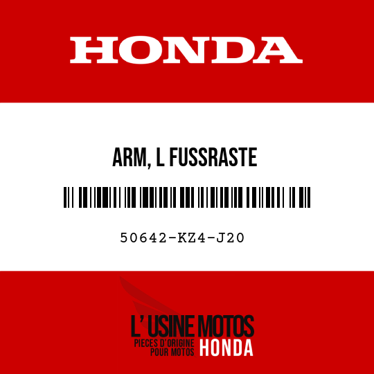 image de 50642-KZ4-J20 ARM, L FUSSRASTE