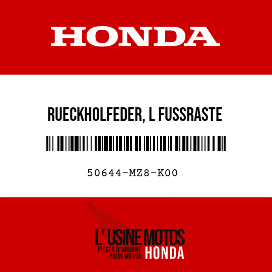 image de 50644-MZ8-K00 RUECKHOLFEDER, L FUSSRASTE