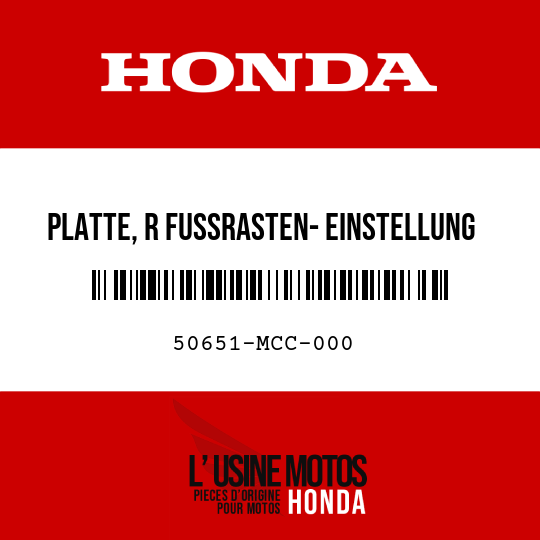 image de 50651-MCC-000 PLATTE, R FUSSRASTEN- EINSTELLUNG