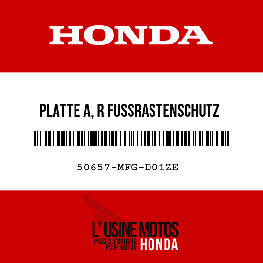 image de 50657-MFG-D01ZE PLATTE A, R FUSSRASTENSCHUTZ NH109MS