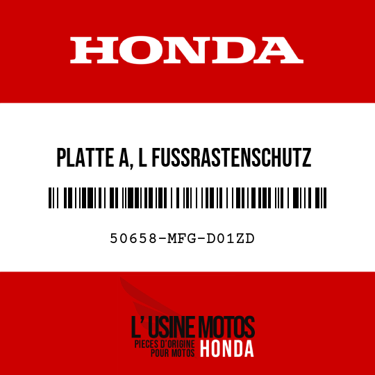 image de 50658-MFG-D01ZD PLATTE A, L FUSSRASTENSCHUTZ NH109MS