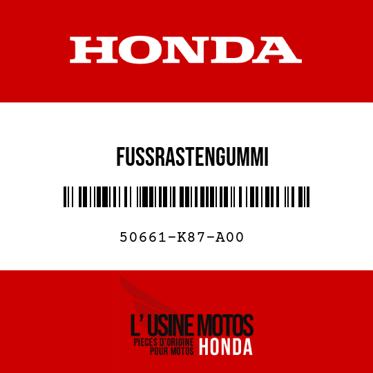 image de 50661-K87-A00 FUSSRASTENGUMMI