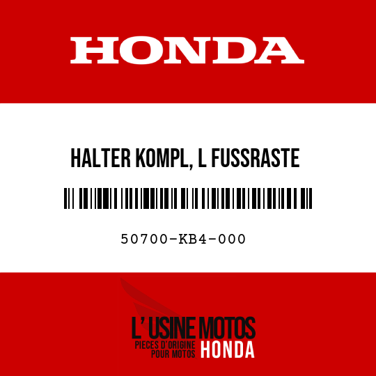 image de 50700-KB4-000 HALTER KOMPL, L FUSSRASTE