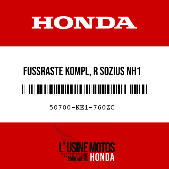 image de 50700-KE1-760ZC FUSSRASTE KOMPL, R SOZIUS NH1 