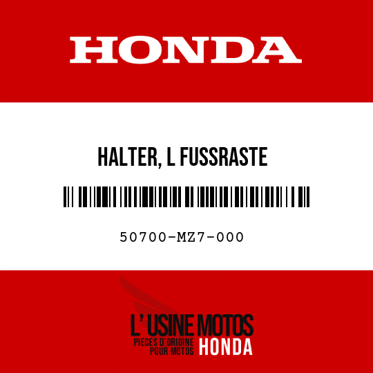 image de 50700-MZ7-000 HALTER, L FUSSRASTE