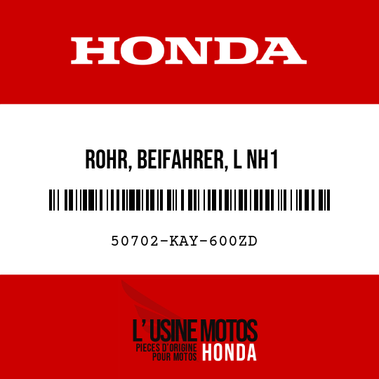image de 50702-KAY-600ZD ROHR, BEIFAHRER, L NH1 