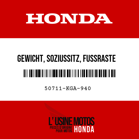 image de 50711-KGA-940 GEWICHT, SOZIUSSITZ, FUSSRASTE