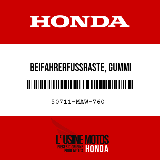 image de 50711-MAW-760 BEIFAHRERFUSSRASTE, GUMMI