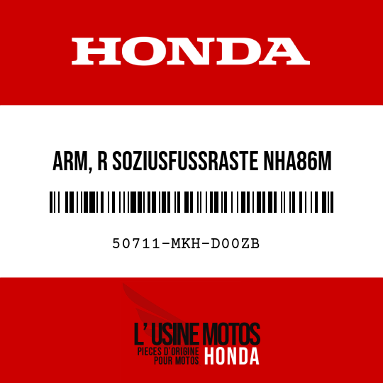image de 50711-MKH-D00ZB ARM, R SOZIUSFUSSRASTE NHA86M (NHA86M SCHWARZ-METALLIC, BADASS)