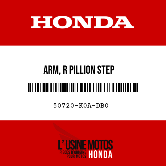 image de 50720-K0A-DB0 ARM, R PILLION STEP