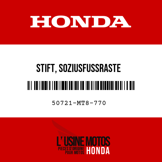image de 50721-MT8-770 STIFT, SOZIUSFUSSRASTE