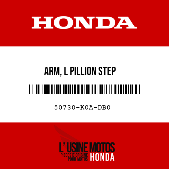 image de 50730-K0A-DB0 ARM, L PILLION STEP