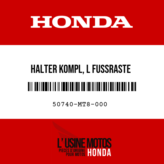 image de 50740-MT8-000 HALTER KOMPL, L FUSSRASTE