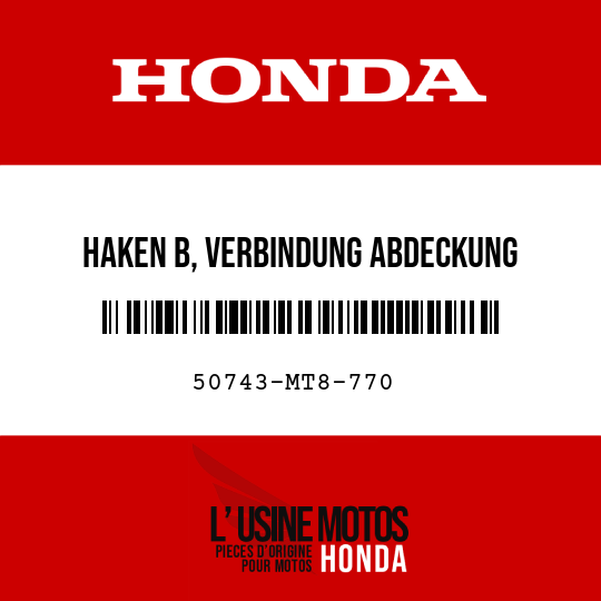 image de 50743-MT8-770 HAKEN B, VERBINDUNG ABDECKUNG