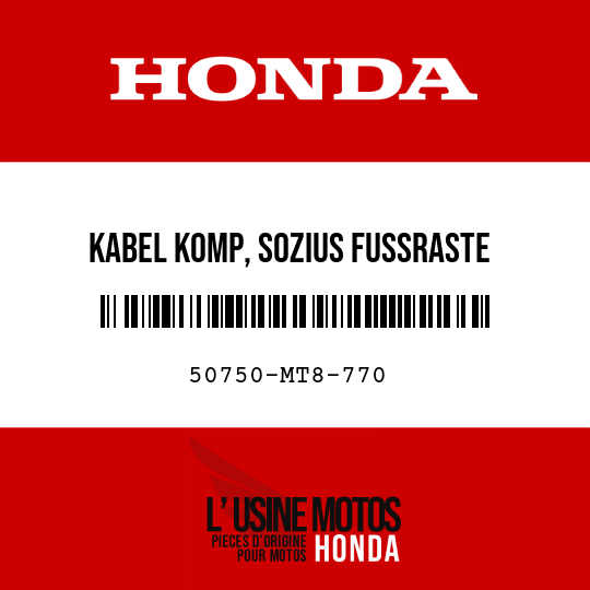 image de 50750-MT8-770 KABEL KOMP, SOZIUS FUSSRASTE EINSTELLUNG
