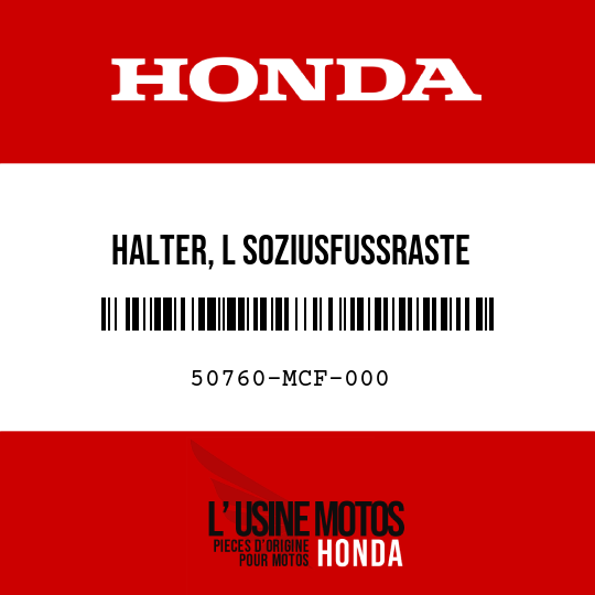 image de 50760-MCF-000 HALTER, L SOZIUSFUSSRASTE