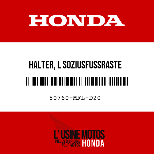 image de 50760-MFL-D20 HALTER, L SOZIUSFUSSRASTE
