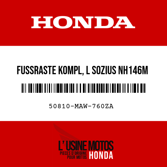 image de 50810-MAW-760ZA FUSSRASTE KOMPL, L SOZIUS NH146M 