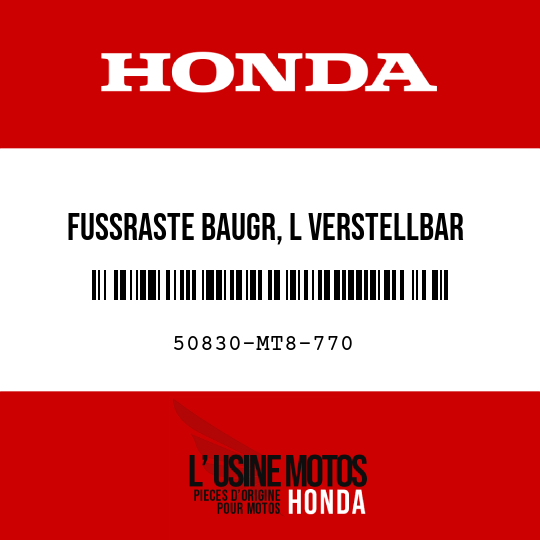image de 50830-MT8-770 FUSSRASTE BAUGR, L VERSTELLBAR SOZIUS