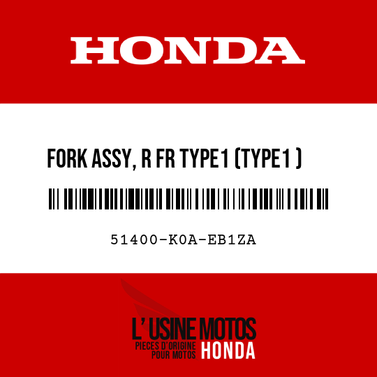 image de 51400-K0A-EB1ZA FORK ASSY, R FR TYPE1 (TYPE1 )