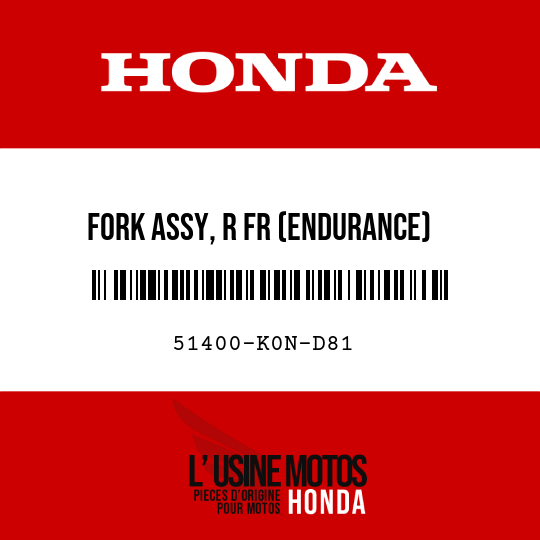 image de 51400-K0N-D81 FORK ASSY, R FR (ENDURANCE)