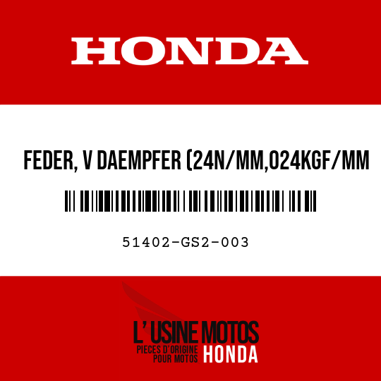 image de 51402-GS2-003 FEDER, V DAEMPFER (24N/MM,024KGF/MM SHOWA)