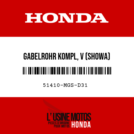image de 51410-MGS-D31 GABELROHR KOMPL, V (SHOWA)