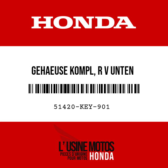 image de 51420-KEY-901 GEHAEUSE KOMPL, R V UNTEN
