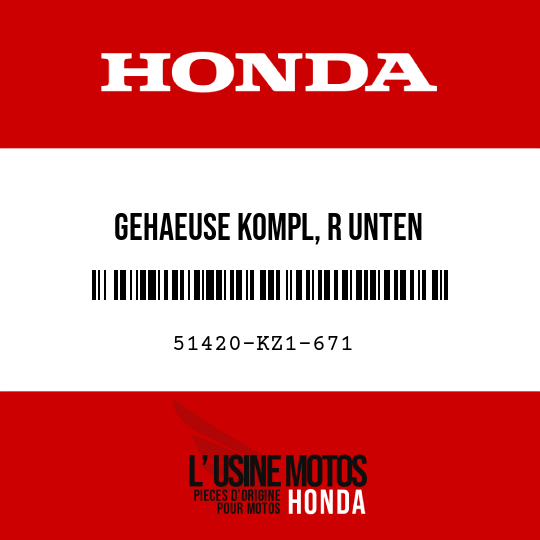 image de 51420-KZ1-671 GEHAEUSE KOMPL, R UNTEN