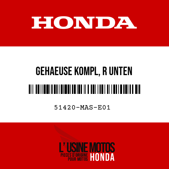 image de 51420-MAS-E01 GEHAEUSE KOMPL, R UNTEN