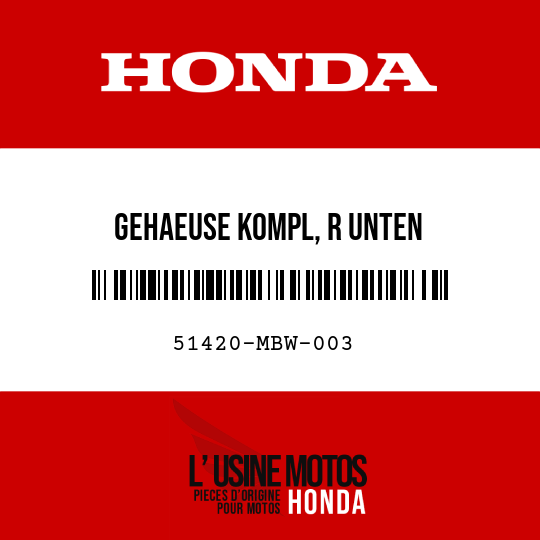 image de 51420-MBW-003 GEHAEUSE KOMPL, R UNTEN