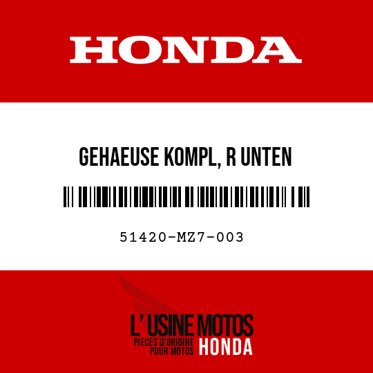 image de 51420-MZ7-003 GEHAEUSE KOMPL, R UNTEN