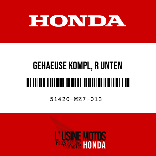 image de 51420-MZ7-013 GEHAEUSE KOMPL, R UNTEN