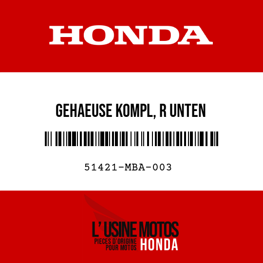 image de 51421-MBA-003 GEHAEUSE KOMPL, R UNTEN