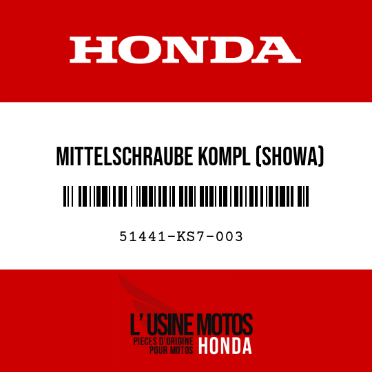 image de 51441-KS7-003 MITTELSCHRAUBE KOMPL (SHOWA)