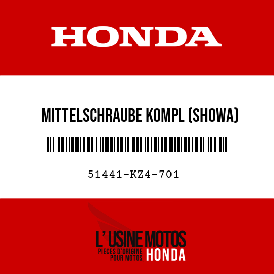 image de 51441-KZ4-701 MITTELSCHRAUBE KOMPL (SHOWA)