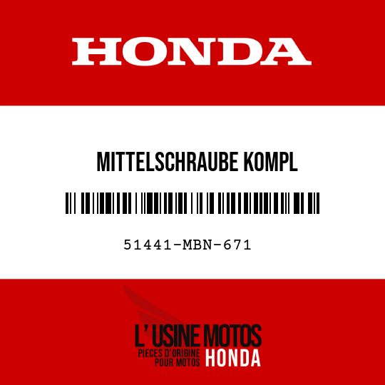 image de 51441-MBN-671 MITTELSCHRAUBE KOMPL