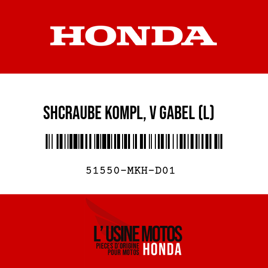 image de 51550-MKH-D01 SHCRAUBE KOMPL, V GABEL (L)