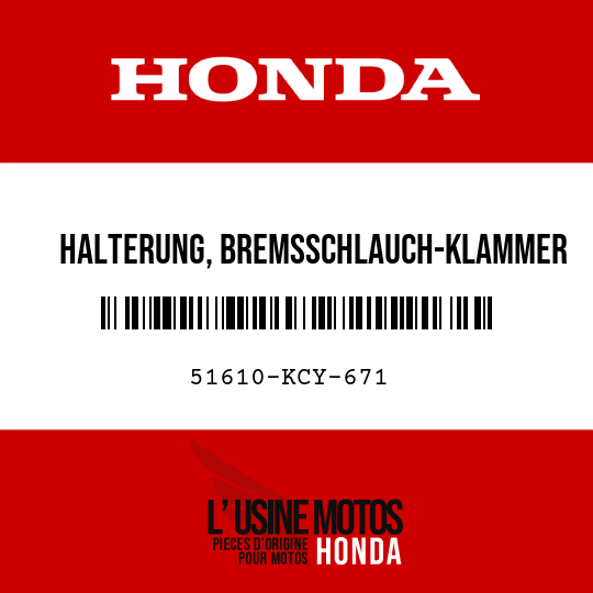 image de 51610-KCY-671 HALTERUNG, BREMSSCHLAUCH-KLAMMER