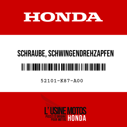 image de 52101-K87-A00 SCHRAUBE, SCHWINGENDREHZAPFEN