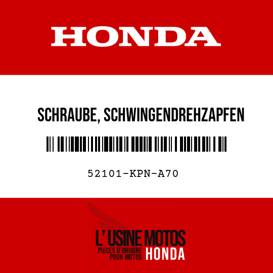 image de 52101-KPN-A70 SCHRAUBE, SCHWINGENDREHZAPFEN